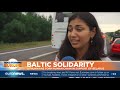 baltic solidarity lithuanians form human chain in support of belarus