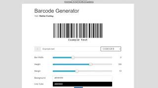Barcode Generator Tool using HTML and Javascript