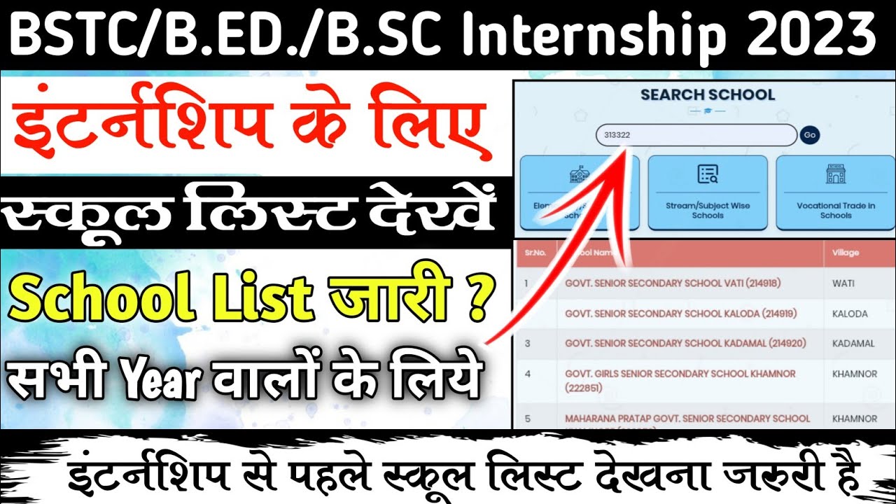 BSTC/B.Ed Internship Ke Liye School Kaise Dekhe/ BSTC Internship 2023 ...