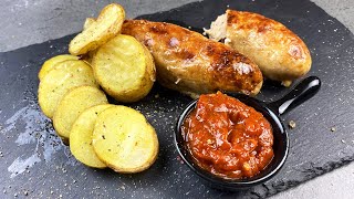 Сочные Домашние колбаски из курицы с луком и чесноком