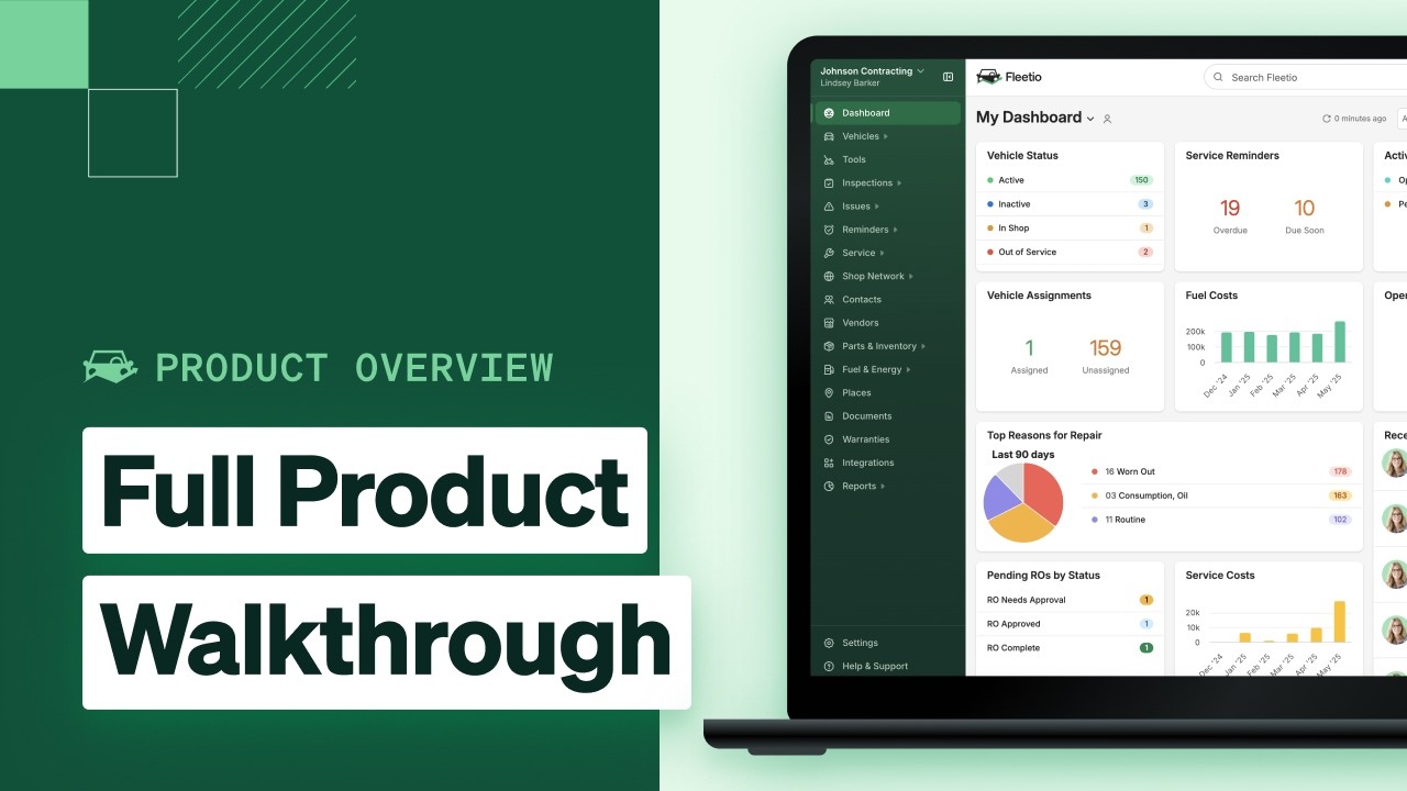 Fleetio Product Demo A Modern Fleet Management Software Solution W