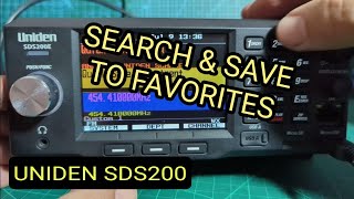 UNIDEN SDS200 - SEARCH & ADD TO QUICK FAVORITES