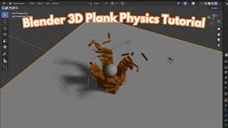 Basic Plank Tower Collapse Physics Animation Video Tutorial in Blender 4.0