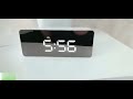 hhs digital mirror alarm clock with large led display snooze time temperature function