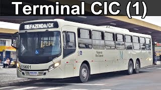 CIC (1) - Ônibus urbano em movimentação no terminal Cidade Industrial de Curitiba  - Paraná URBS