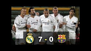 Real Madrid 7x0 Barcelona   Os galácticos de 2003 FOI SO TACA NESSE DIA REAL MADRE SÓ A PANELINHA