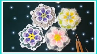 [나무사랑] 코바늘 앉은뱅이꽃 수세미뜨기 /flower crochet / Cómo tejer La flor plana con ganchillo