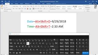 Shortcut Key to Insert Current Date and Time in Word