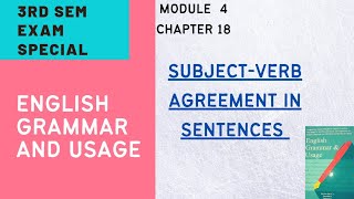 3RD SEMESTER ENGLISH GRAMMAR AND USAGE|SUBJECT-VERB AGREEMENT IN SENTENCES|CALICUT UNIVERSITY