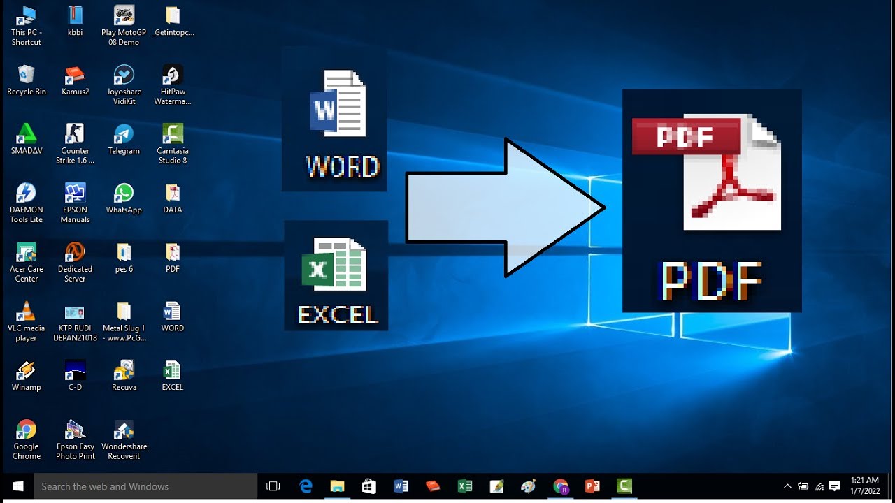 UBAH WORD DAN EXCEL KE PDF DENGAN CARA MANUAL - YouTube