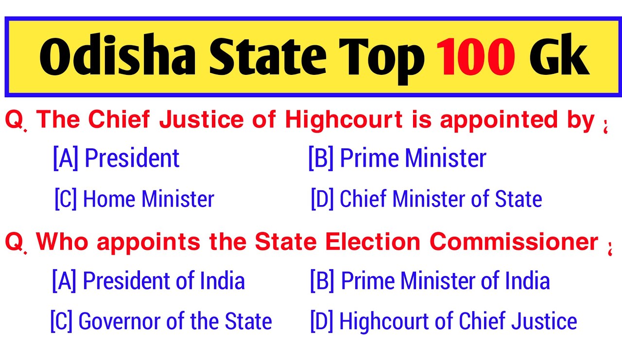Odisha Gk Odisha Gk In English Odisha Gk Questions And Answers