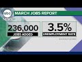 Labor Department: Labor Department: US added 236,000 jobs in March