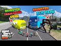 MONSTER BUS TAYO MENYERANG  SPIDERMAN DAN MONSTER TRAIN EATER UPIN - GTA 5 MOD BOBOIBOY KUASA 7