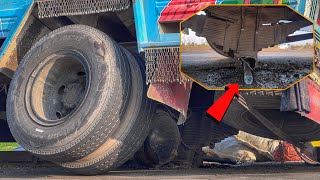 How to fix a truck broken stuck tube after a tire blowout