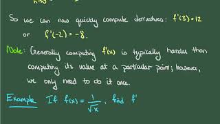 Derivative as a Function