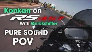 Aprilia RS457 Quickshifter in Konkan | Pure sound | RS 457 Exhaust | Western ghats | Diveagar