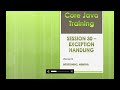 Core Java Training || Exception Handling