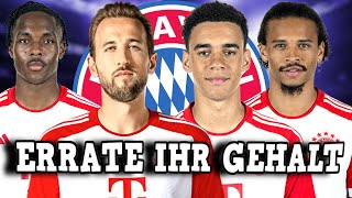 Errate das Gehalt der FC Bayern Spieler! ft. Kane & Musiala 🤑⚽️ Fussball quiz 2024
