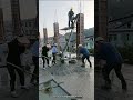 column concreting process using a lifting mechanism