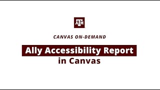 Ally Accessibility Report in Canvas