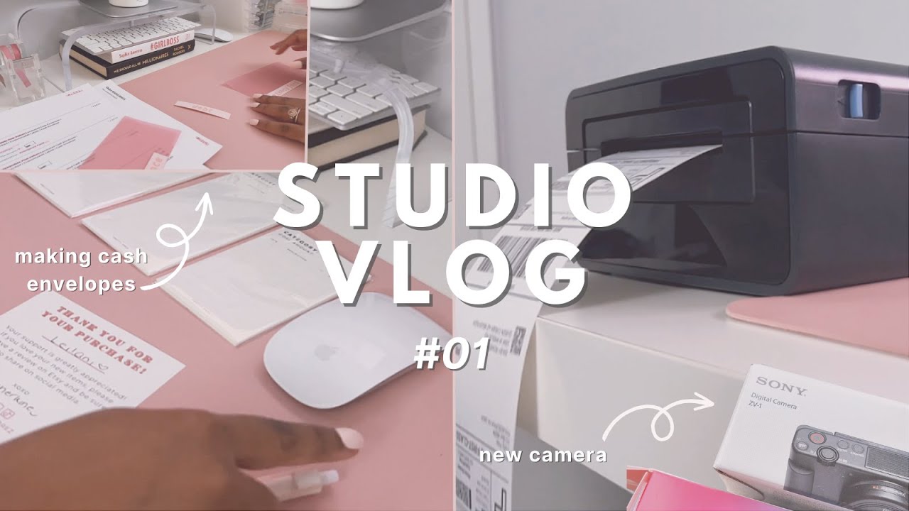 Studio Vlog 01 Packing Etsy Orders Making Cash Envelopes Getting