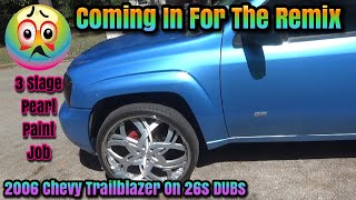 Color Change On The 6.0 Cammed Chevy Trailblazer On 26s DUBs - 3 Stage Pearl Paint Job Project Build