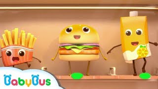 Hamburger And French Fries | Food Song, Color Song | Nursery Rhymes | Kids Songs | BabyBus