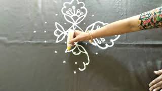 9x1 చుక్కలు ముగ్గులు, 9x1 dots muggulu, simple rangoli, dots rangoli, చుక్కలు ముగ్గులు, easy rangoli