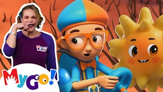 Why Do We Sneeze? | Blippi Wonders | MyGo! Sign Language - ASL | Learning Cartoons for Kids