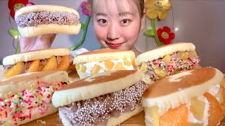 ASMR 北海道チーズ蒸しケーキアレンジ Steamed Cheese Cake 치즈 찜 케이크【咀嚼音/大食い/Mukbang/Eating Sounds】