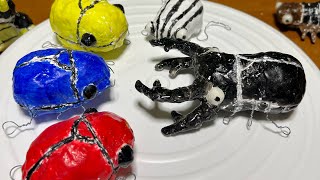 ニジュウアゴクワガタ vs キイロカナブン\u0026アオカナブン\u0026アカカナブン/Yellow drone beetle\u0026Blue drone beetle\u0026Red drone beetle