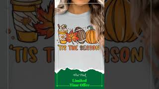 Tis The Season Fall Sweatshirt, Pumpkin Spice Latte Shirt, Football Autumn Tee, Seasonal T-shirt,...