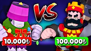 10.000₺ HESAP VS 100.000₺ HESAP! #brawlstars