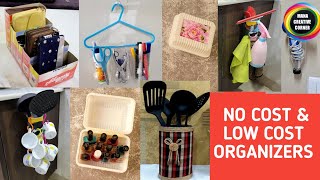 6 No Cost & Low Cost Organizer Ideas from waste materials | 6 Kitchen and Home Organization Ideas