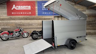 Anssems gesloten opbouw Ultra-Low ideale motortrailer