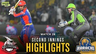 Match 26 - Lahore Qalandars Vs Karachi Kings - Second Innings Highlights