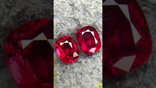 2.00ct/2pc配对鸽血红，GRS证书，产地莫桑比克。玻璃晶体，颜色正，国内现货，五位数