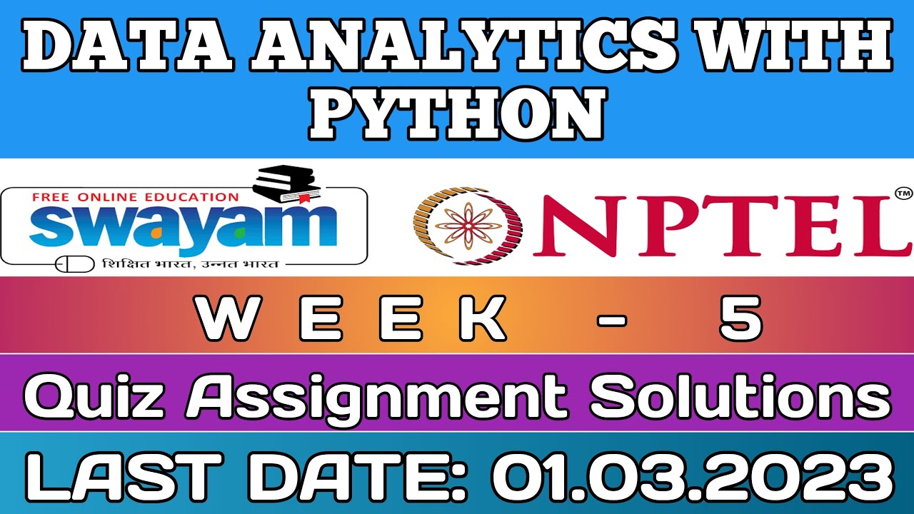 NPTEL 2023: Data Analytics With Python Week 5 Quiz Answers | Assignment ...