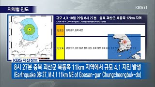 [KBS1 DTV] 재난방송 체제 작동 상황 — 지진 대응 (2022-10-29)