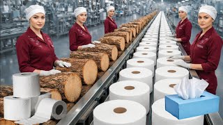 Inside a Tissue Factory | From Trees to Soft Toilet Paper (Full Process)