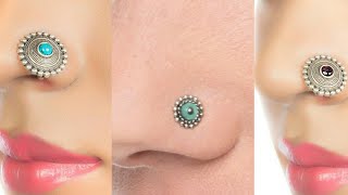 Trendy silver oxidised Nose Ring /Nose Pins