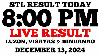 STL Result Today 8PM Draw December 13, 2024 STL Luzon, Visayas and Mindanao LIVE Result