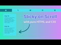 Responsive Sticky on Scroll Sidebar with pure #HTML and #CSS - Web Development Tutorial