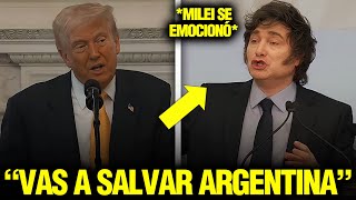 MILEI SE EMOCIONÓ TRAS DAR EL MEJOR DISCURSO DE SU VIDA ANTE TRUMP