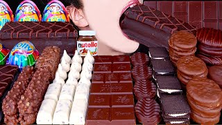 ASMR KISSES WHITE CHOCOLATE ICE CREAM NUTELLA DESSERT MUKBANG 키세스 초콜릿 먹방 チョコレート 咀嚼音 EATING SOUNDS