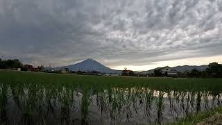 夕暮れの富士山🗻と鱗雲のタイムラプス