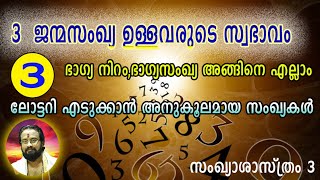 മൂന്നു  ജന്മസംഖ്യ ഉള്ളവരുടെ സ്വഭാവം,ഭാഗ്യനമ്പർ അങ്ങിനെ എല്ലാം II EVERYTHING ABOUT BITRTHNUMBER THREE