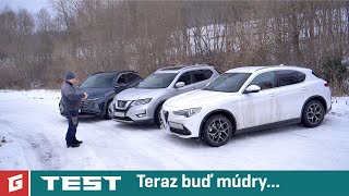 TEST 4x4 - Alfa Romeo Stelvio Q4 vs Hyundai Tucson Hybrid AWD vs Nissan X-Trail i-4x4