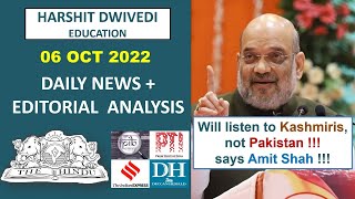 6th October 2022- The Hindu Editorial Analysis+Daily Current Affair/News Analysis by Harshit Dwivedi