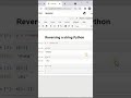 How to reverse a string in python (in 1 line of code) #shorts